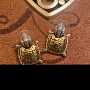 Brighton two-toned post/swing earrings.